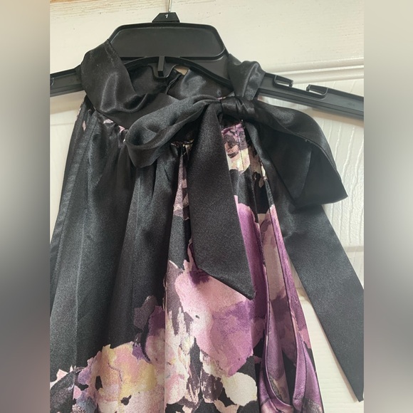 A. Byer Black & Purple Floral Halter Top. Size: Small - Picture 5 of 5